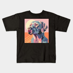 70s Labrador Retriever Vibes: Pastel Pup Parade Kids T-Shirt